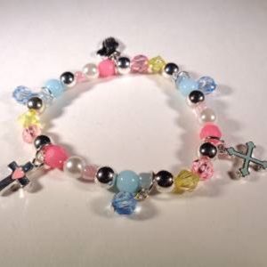 RAINBOW BEADS RELIGIOUS KIDS PRAYER BRACELET
